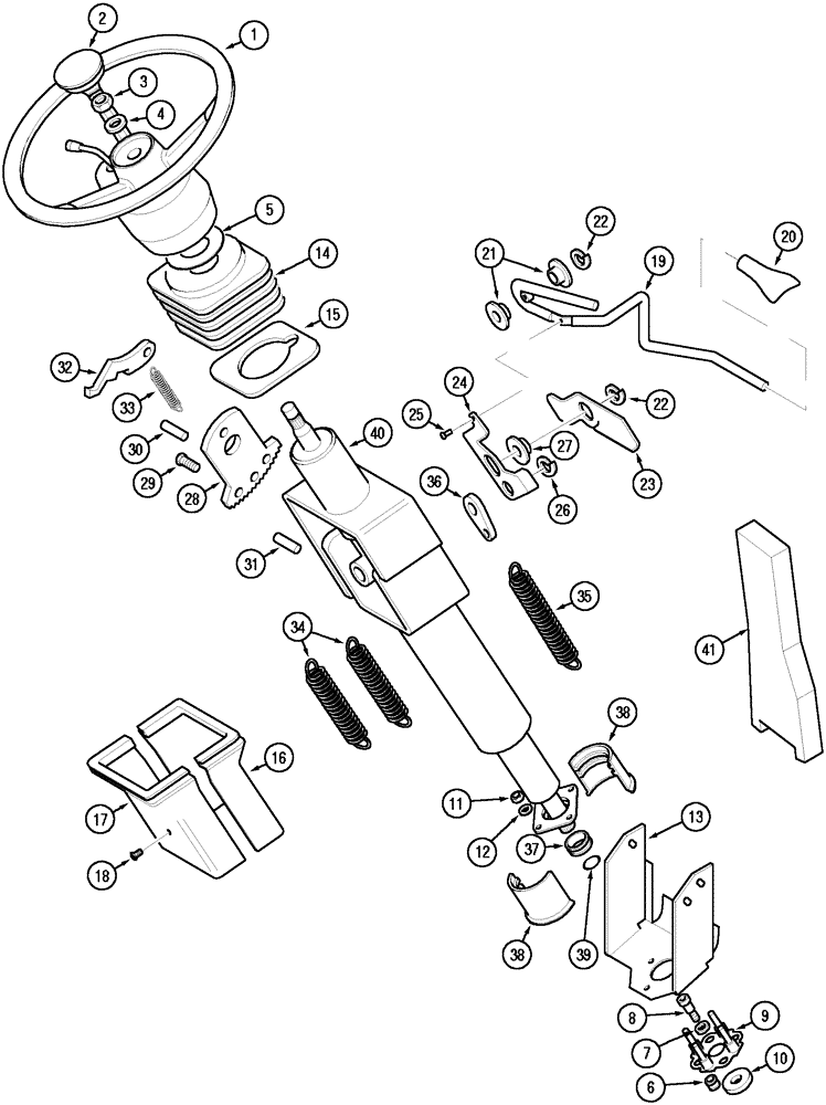 Схема запчастей Case IH MX150 - (05-02) - STEERING WHEEL AND COLUMN (25) - FRONT AXLE SYSTEM