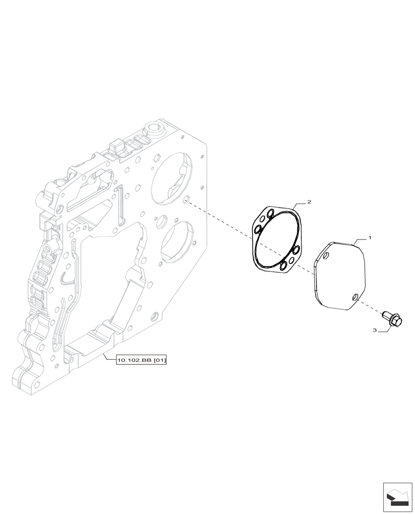 Схема запчастей Case IH F4HFP613A H001 - (10.102.BB[03]) - HOUSING & COVERS (10) - ENGINE