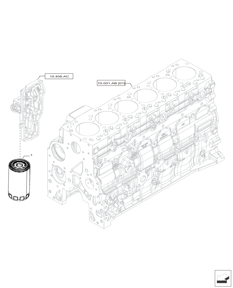 Схема запчастей Case IH F4HFP613A H001 - (10.304.AE) - ENGINE OIL FILTER (10) - ENGINE