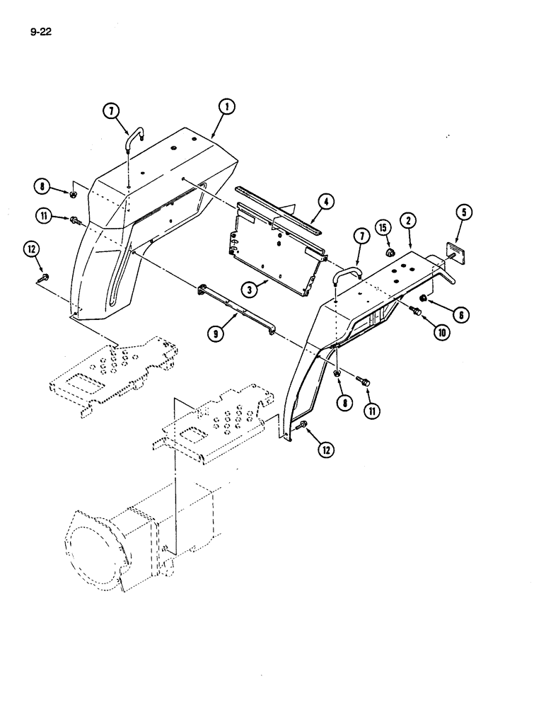 Схема запчастей Case IH 245 - (9-22) - FENDERS (09) - CHASSIS/ATTACHMENTS