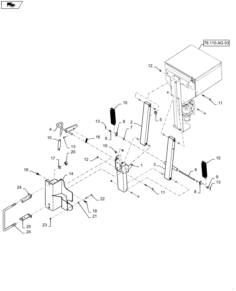 Схема запчастей Case IH PATRIOT 2250 - (78.110.AG[02]) - CHEMICAL EDUCTOR MOUNTING (78) - SPRAYING