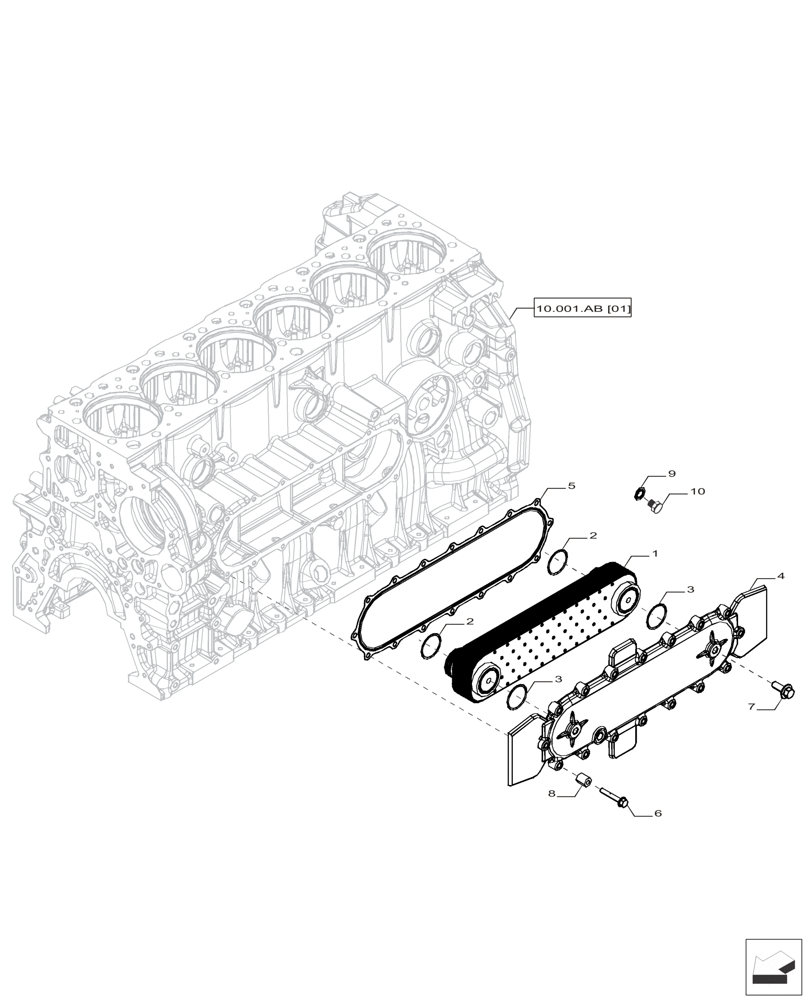 Схема запчастей Case IH F2CFP613A H001 - (10.408.AC) - HEAT EXCHANGER (10) - ENGINE