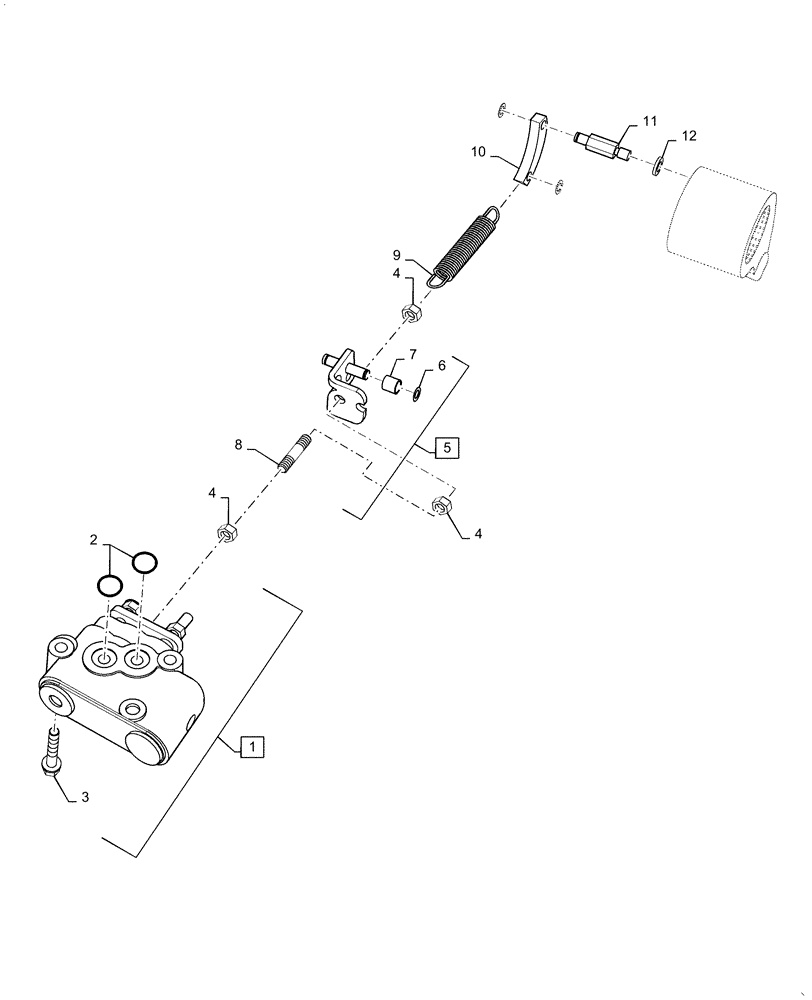 Схема запчастей Case IH FARMALL 35A - (35.748.AF[01]) - LIFT CONTROL VALVE & LINK (35) - HYDRAULIC SYSTEMS