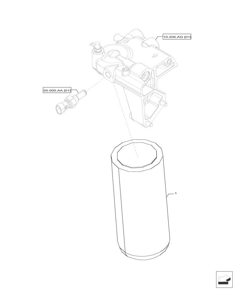 Схема запчастей Case IH F2CFP614A H001 - (10.206.AG[02]) - FUEL FILTER (10) - ENGINE