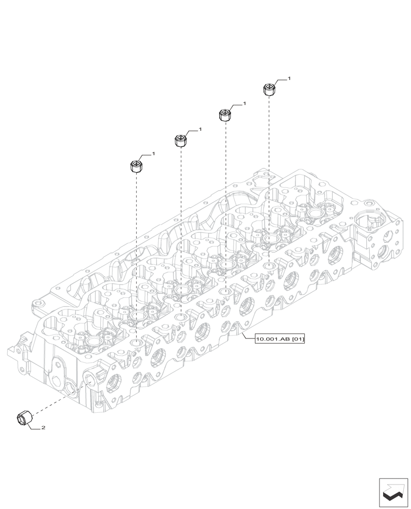 Схема запчастей Case IH F4HFP613A H001 - (10.101.AD[01]) - EXPANSION PLUG (10) - ENGINE