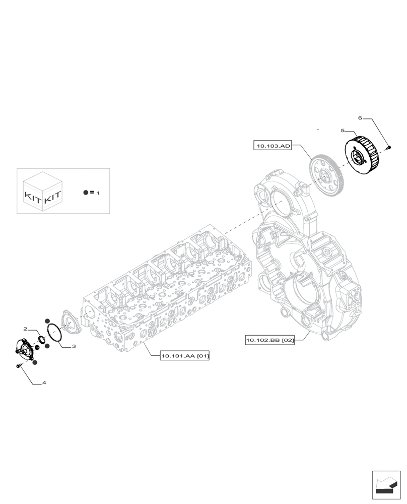 Схема запчастей Case IH F2CFP614A H001 - (10.304.AP) - BREATHER (10) - ENGINE