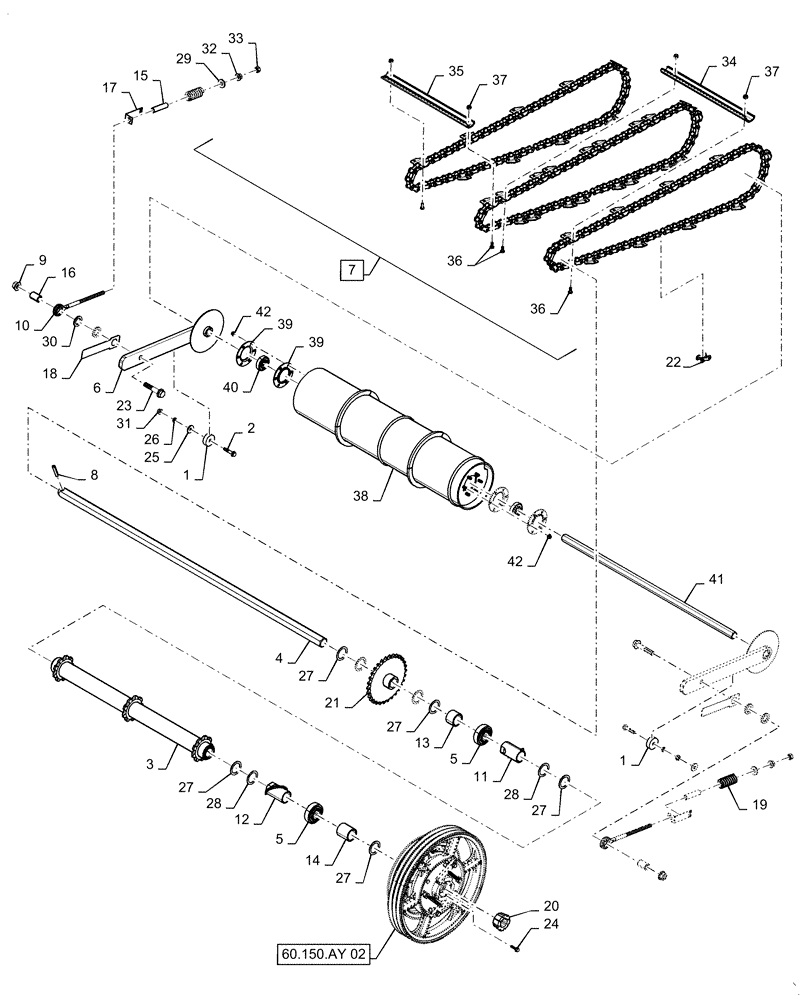 Схема запчастей Case IH 7140 - (60.150.AD[02]) - VAR - 425086, 425087, 425088, 425125, 425126 - FEEDER CONVEYOR, STONE TRAP (60) - PRODUCT FEEDING