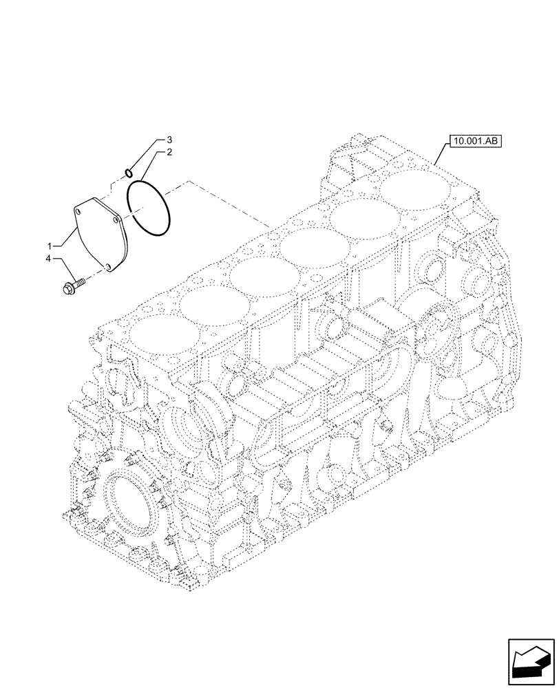 Схема запчастей Case IH F2CFE613F B003 - (10.450.AA) - AIR COMPRESSOR, COVER (10) - ENGINE