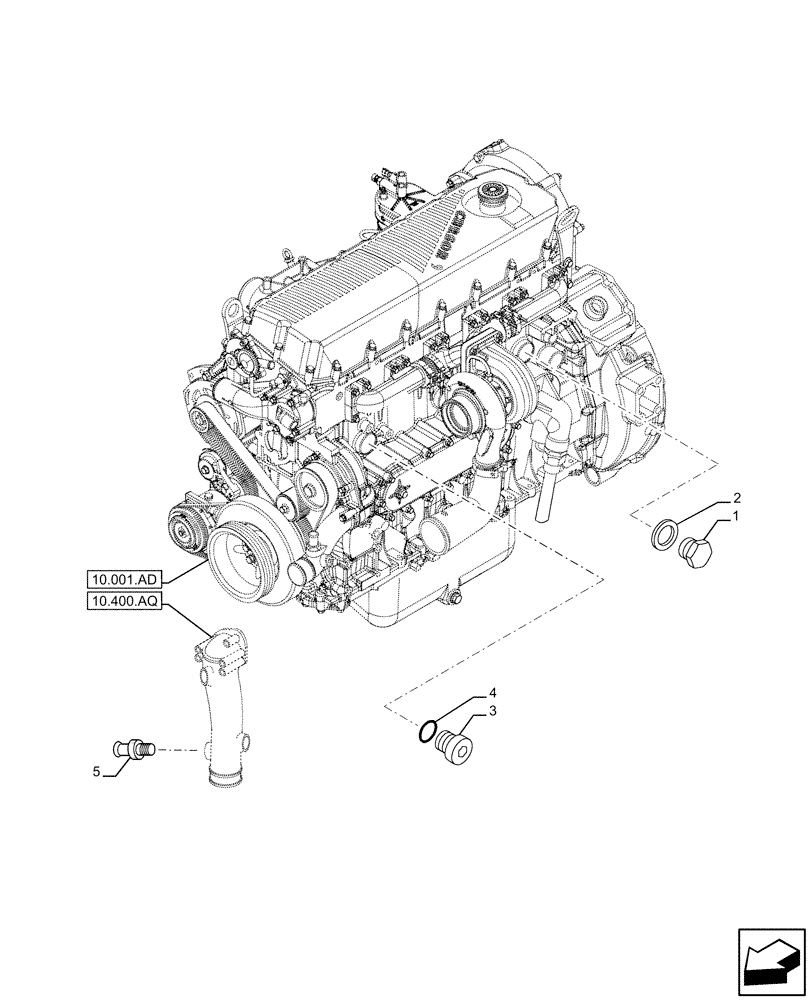 Схема запчастей Case IH F2CFE613C B043 - (10.001.AF) - ENGINE PLUGS (10) - ENGINE