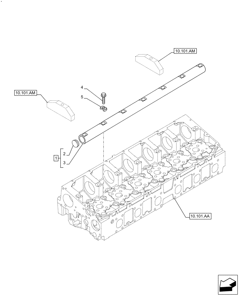 Схема запчастей Case IH F2CFE613F B003 - (10.106.AP) - ROCKSHAFT (10) - ENGINE