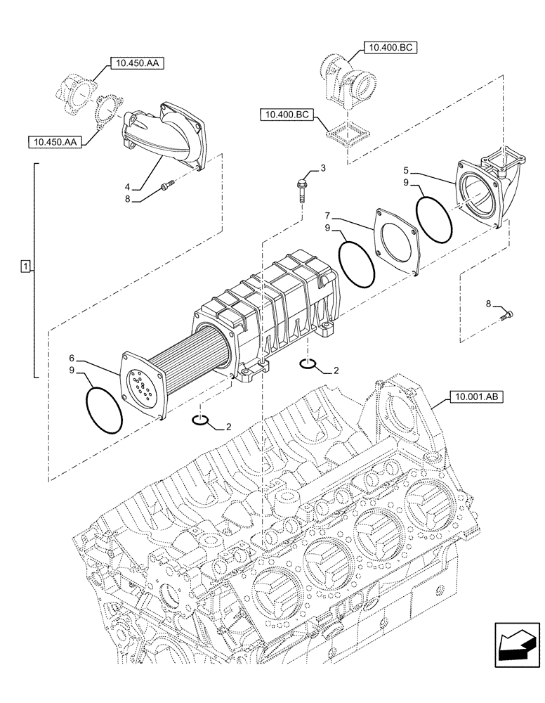 Схема запчастей Case IH FVAE2884X B200 - (10.408.AC) - TEMPERATURE REGULATOR OIL HEAT EXCHANGER (10) - ENGINE