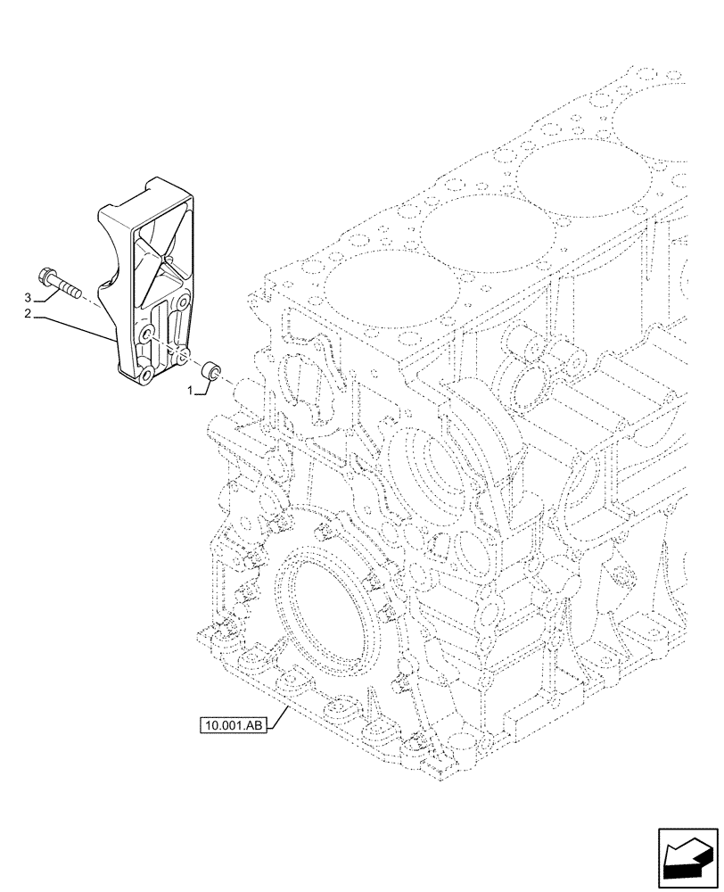 Схема запчастей Case IH F2CFE613C B041 - (10.450.AL) - AIR COMPRESSOR, SUPPORT (10) - ENGINE