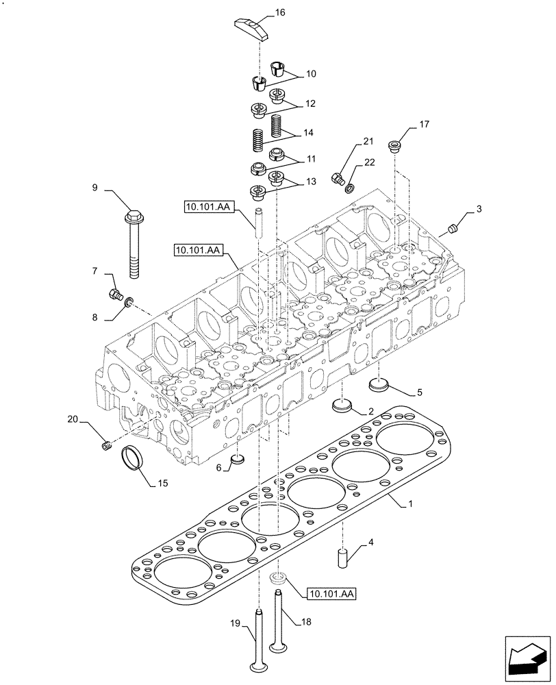 Схема запчастей Case IH F2CFE613E B043 - (10.101.AM) - VALVE (10) - ENGINE