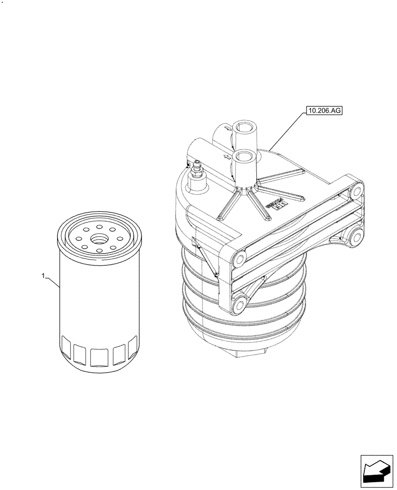 Схема запчастей Case IH F2CFE613C B041 - (10.206.AO) - FUEL FILTER (10) - ENGINE