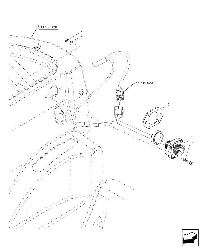 Схема запчастей Case IH FARMALL 120U - (55.510.030) - VAR - 332147, 335387, 339434, 391246 - LINK LEAD - NA, NAR IMPL (55) - ELECTRICAL SYSTEMS