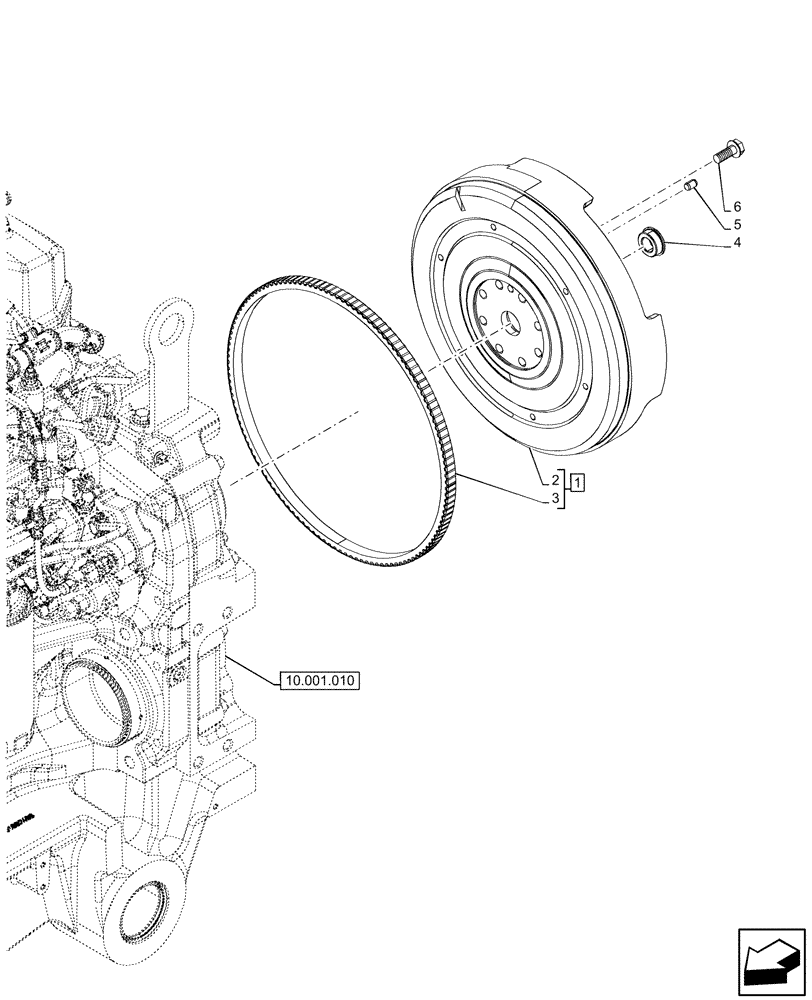 Схема запчастей Case IH OPTUM 270 CVT - (10.103.010) - VAR - 391130, 758000, 759041 - ENGINE, FLYWHEEL (10) - ENGINE