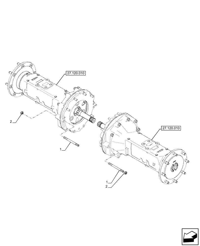 Схема запчастей Case IH FARMALL 120U - (27.120.070) - VAR - 332147, 335387, 339434, 391246 - CLUTCH, PEDAL (27) - REAR AXLE SYSTEM