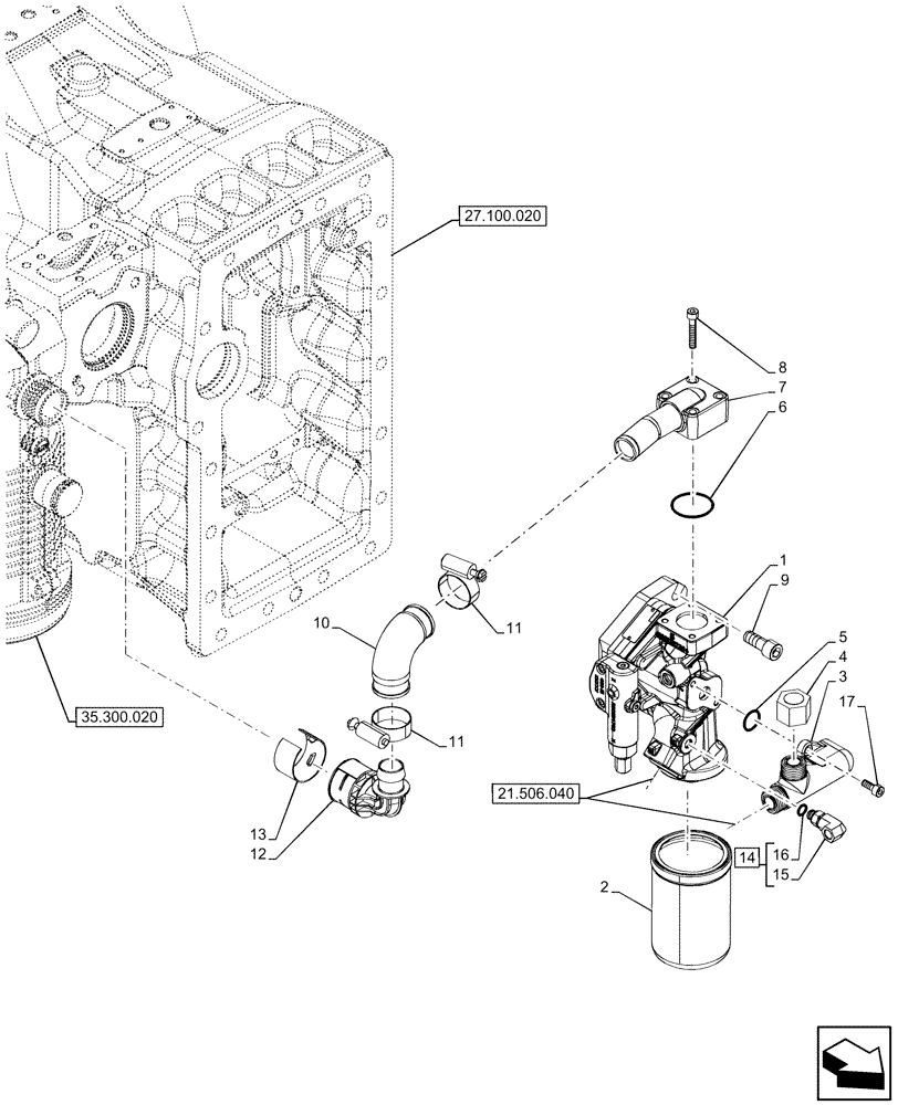 Схема запчастей Case IH OPTUM 300 CVT - (21.506.050) - VAR - 391227, 758797 - HYDRAULIC PUMP, VANE (21) - TRANSMISSION