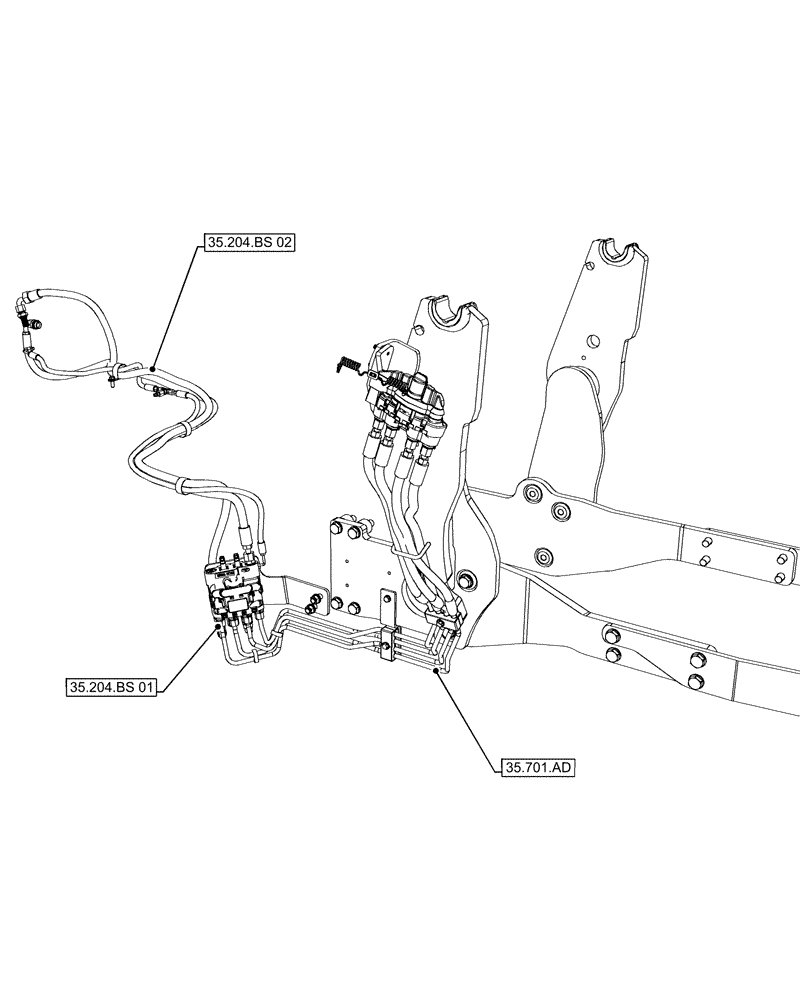 Схема запчастей Case IH FARMALL 130A - (35.000.00[03]) - PICTORIAL INDEX - HYDRAULIC SYSTEMS (35) - HYDRAULIC SYSTEMS