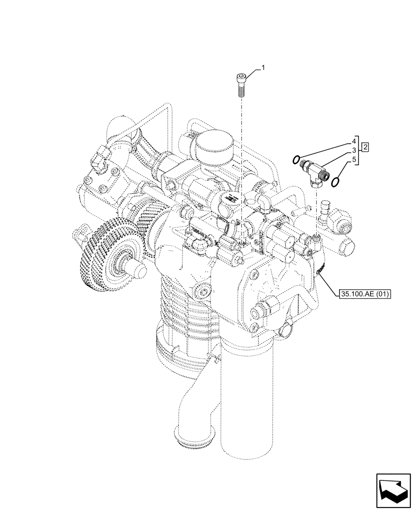 Схема запчастей Case IH PUMA 165 CVT - (35.100.AZ[03]) - VAR - 391165, 758059, 758060, 758061 - PRIORITY VALVE, MOUNTING (35) - HYDRAULIC SYSTEMS