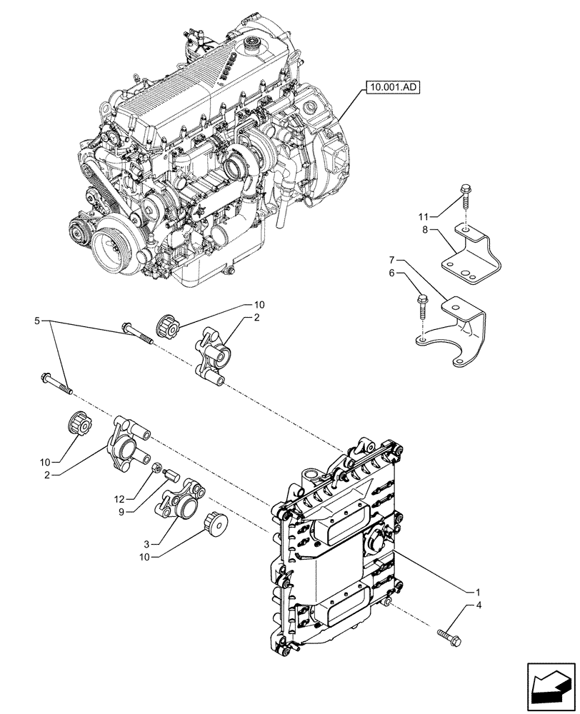 Схема запчастей Case IH F2CFE613F B003 - (55.015.AA) - ENGINE, ELECTRONIC CONTROL UNIT (55) - ELECTRICAL SYSTEMS