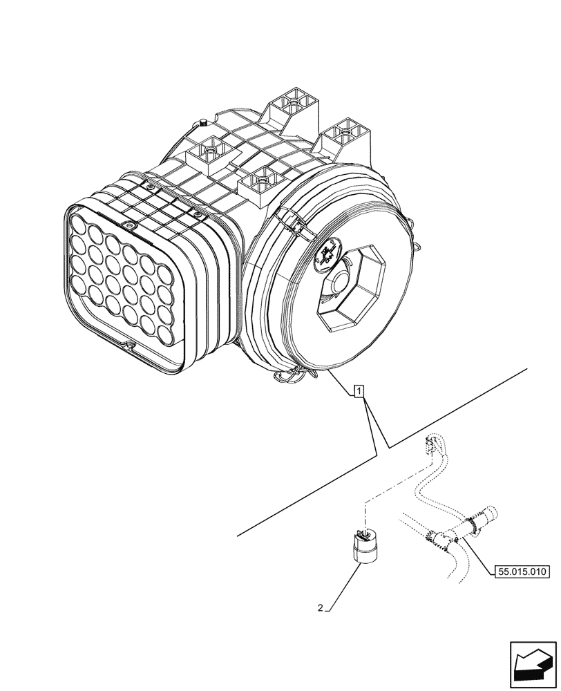 Схема запчастей Case IH OPTUM 300 CVT - (55.014.010) - VAR - 391130, 758000, 759041 - AIR CLEANER, AIR RESTRICTION INDICATOR (55) - ELECTRICAL SYSTEMS