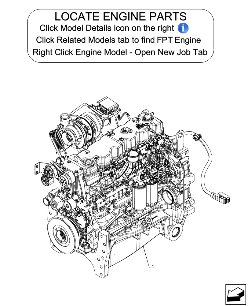 Схема запчастей Case IH OPTUM 270 CVT - (10.001.010) - VAR - 391130, 758000, 759041 - ENGINE (10) - ENGINE