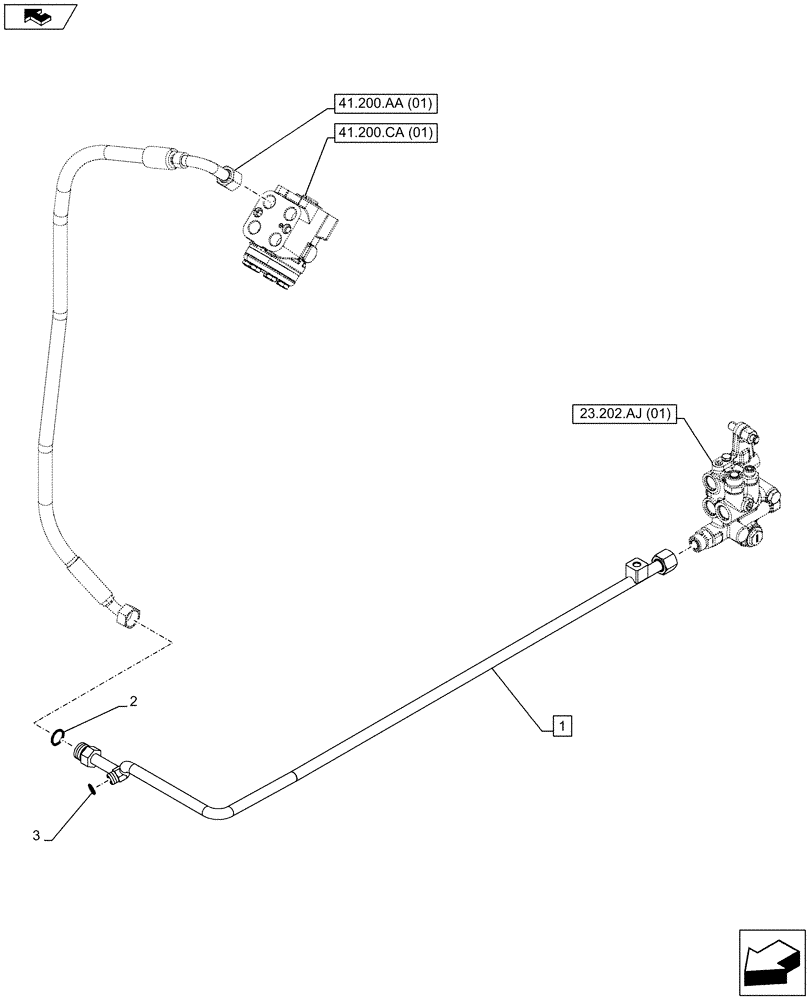 Схема запчастей Case IH FARMALL 105C - (23.202.AN[07]) - VAR - 744782, 744580, 744581, 743560, 337323, 743561, 338323 - LUBRICATION LINE, 4WD (23) - FOUR WHEEL DRIVE SYSTEM