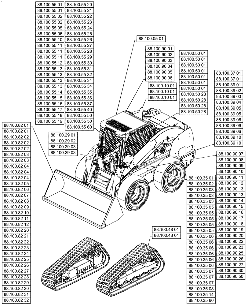 Схема запчастей Case IH SV300 - (88.000.00) - PICTORIAL INDEX - ACCESSORIES (88) - ACCESSORIES
