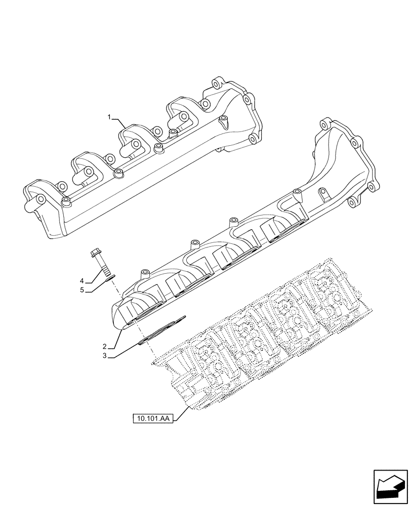 Схема запчастей Case IH FVAE2884X B200 - (10.254.AM) - INTAKE MANIFOLD (10) - ENGINE