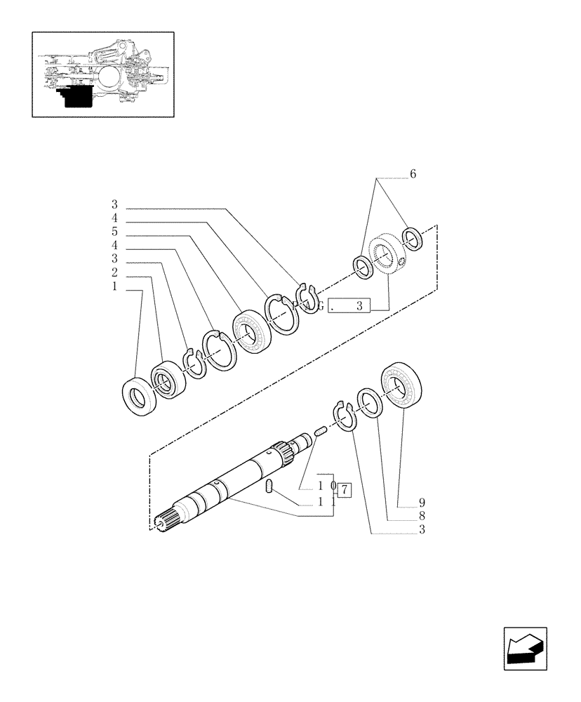 Схема запчастей Case IH JX1095C - (1.33.1/01[01]) - 4WD ELECTROHYDRAULIC COUPLING - DRIVE SHAFT (04) - FRONT AXLE & STEERING