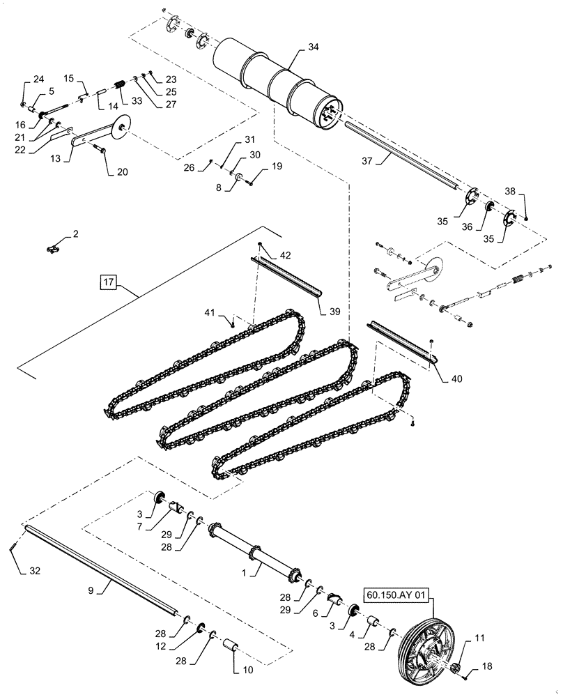 Схема запчастей Case IH 7140 - (60.150.AD[01]) - VAR - 425081, 425082, 425083 - FEEDER CONVEYOR, STANDARD (60) - PRODUCT FEEDING