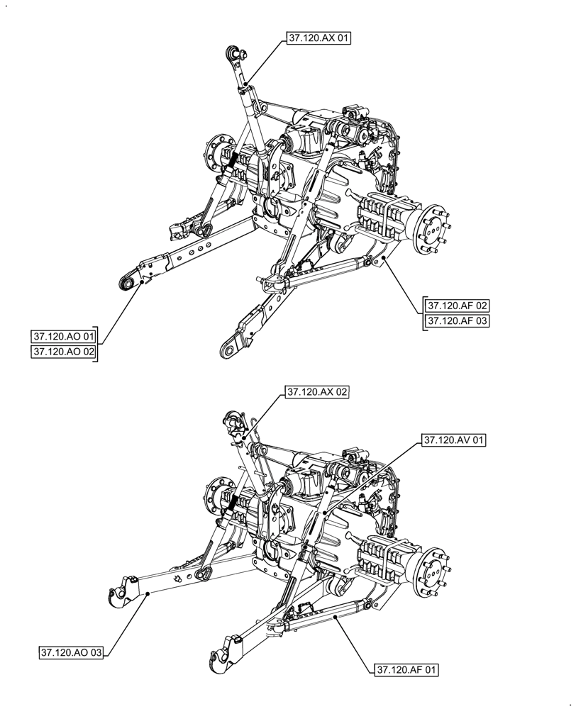 Схема запчастей Case IH FARMALL 130A - (37.000.00[01]) - PICTORIAL INDEX - HITCHES, DRAWBARS AND IMPLEMENT COUPLINGS (37) - HITCHES, DRAWBARS & IMPLEMENT COUPLINGS