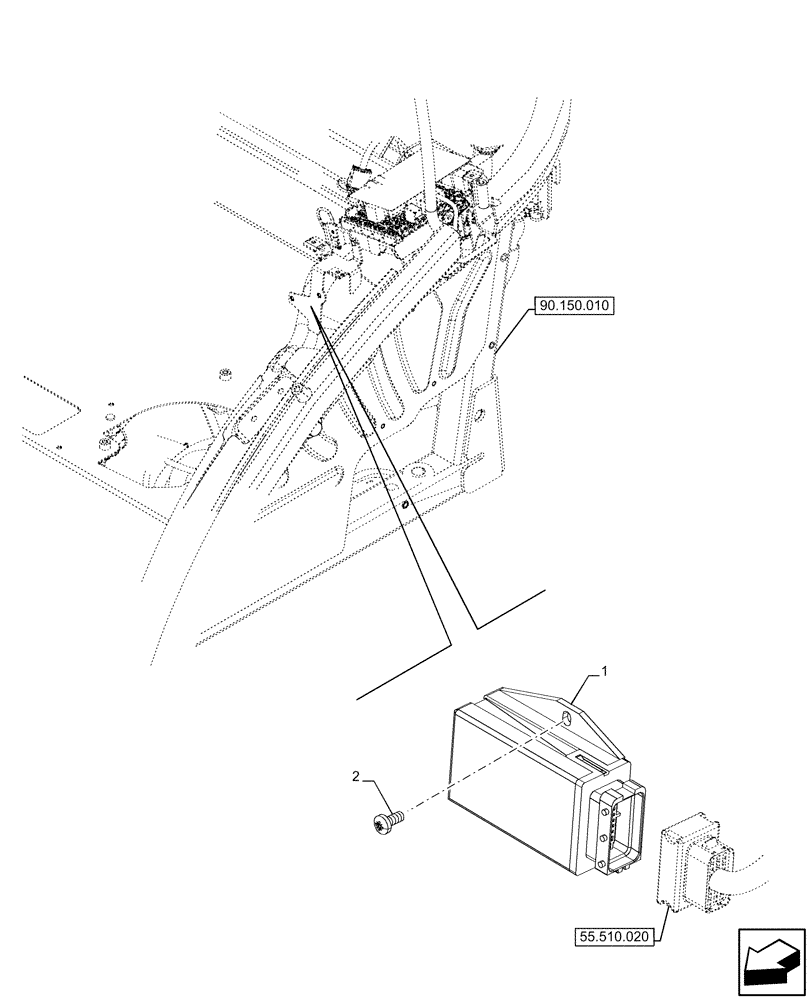 Схема запчастей Case IH FARMALL 110U - (55.405.030) - VAR - 332147, 335387, 339434, 391246 - FLASHER UNIT, NA (55) - ELECTRICAL SYSTEMS