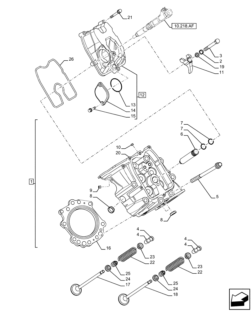 Схема запчастей Case IH FVAE2884X B200 - (10.101.AA) - CYLINDER HEAD (10) - ENGINE