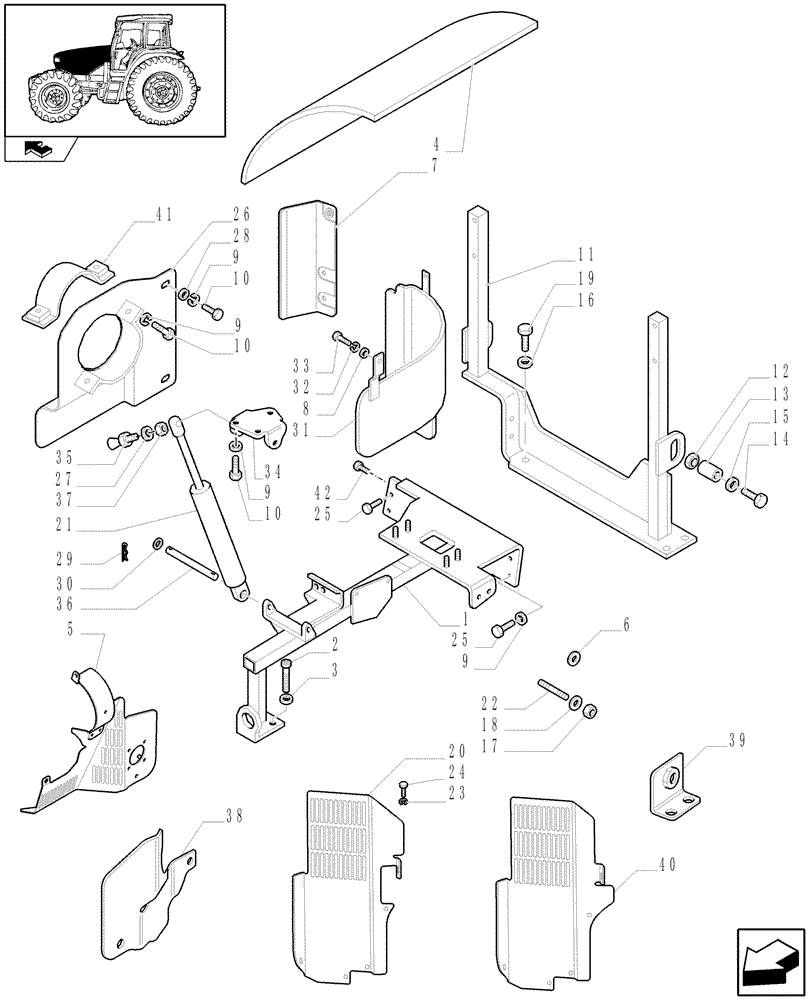 Схема запчастей Case IH FARMALL 95U - (1.83.0[02]) - HOODS (08) - SHEET METAL