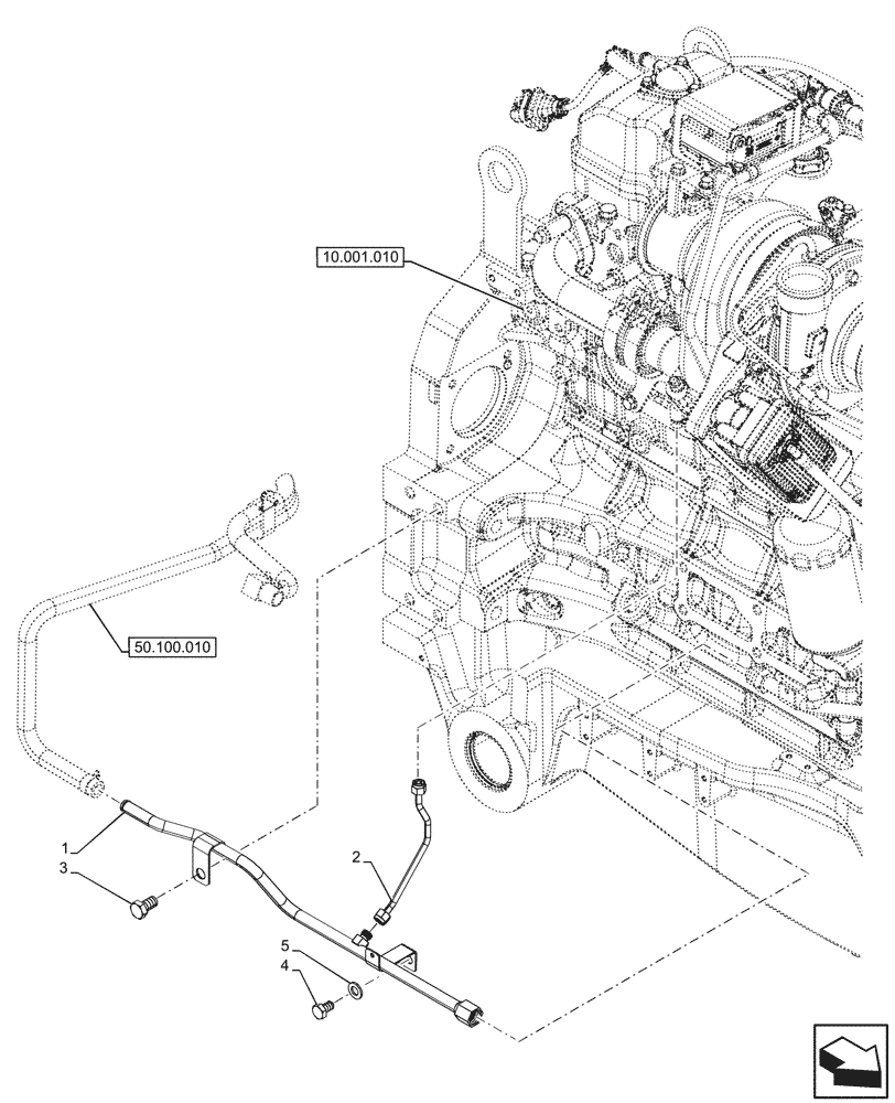 Схема запчастей Case IH OPTUM 270 CVT - (50.200.040) - VAR - 391190, 758000, 759041 - AIR CONDITIONING, ENGINE LINES (50) - CAB CLIMATE CONTROL