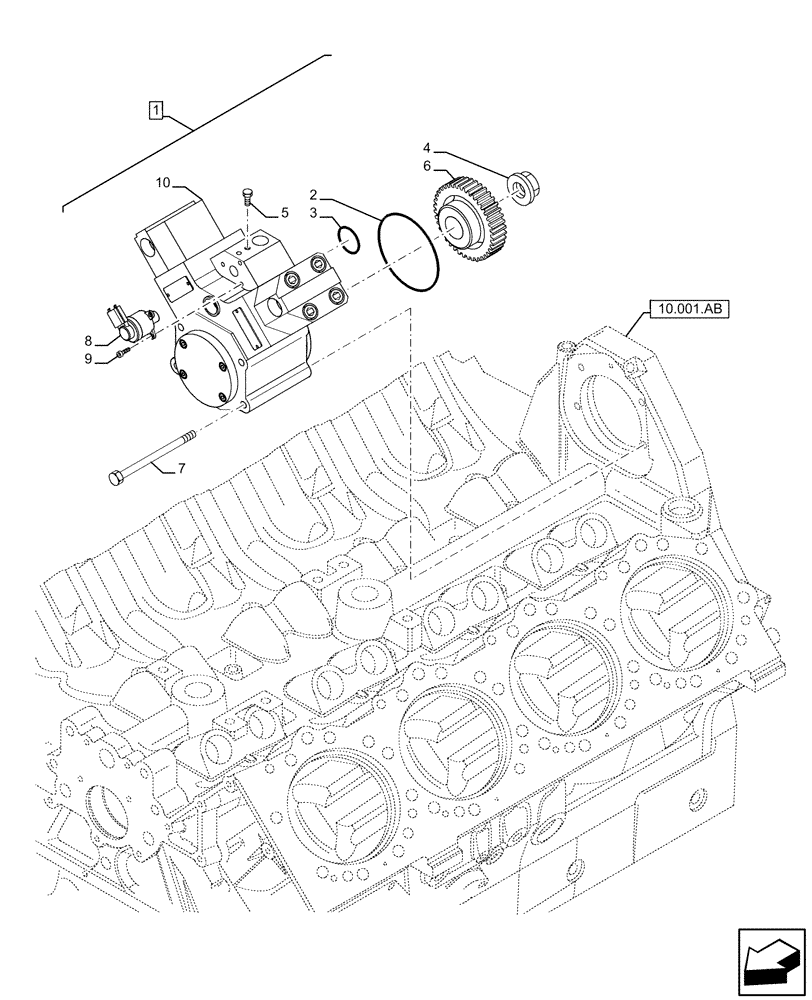 Схема запчастей Case IH FVAE2884X B200 - (10.218.AT) - FUEL PUMP, HIGH PRESSURE PUMP (10) - ENGINE