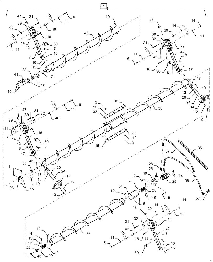 Схема запчастей Case IH DH303 - (88.100.58[03]) - DIA, KIT, AUGER, CROSS, ASSY (88) - ACCESSORIES