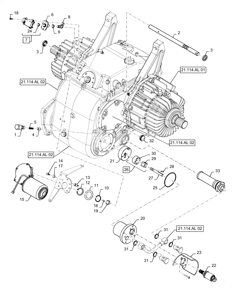 Схема запчастей Case IH 7140 - (21.114.AL[03]) - VAR - 425442, 425443 - TRANSMISSION, REAR, SOLENOID VALVE, HIGH SPEED (21) - TRANSMISSION