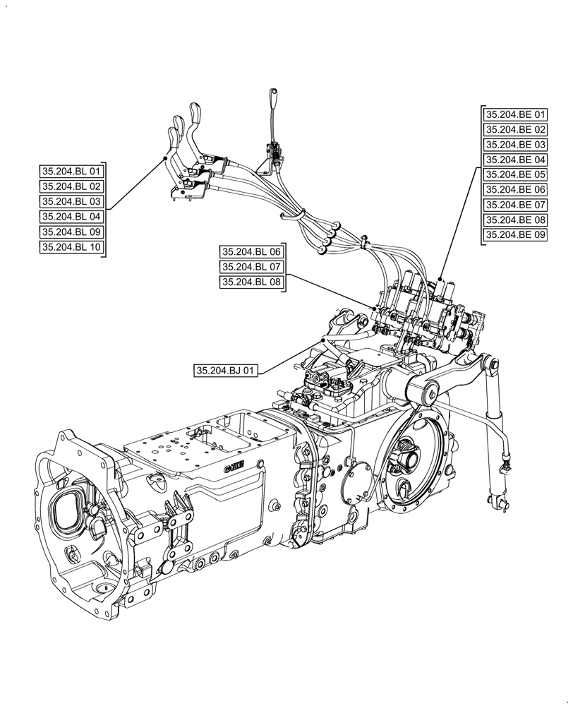 Схема запчастей Case IH FARMALL 120A - (35.000.00[01]) - PICTORIAL INDEX - HYDRAULIC SYSTEMS (35) - HYDRAULIC SYSTEMS