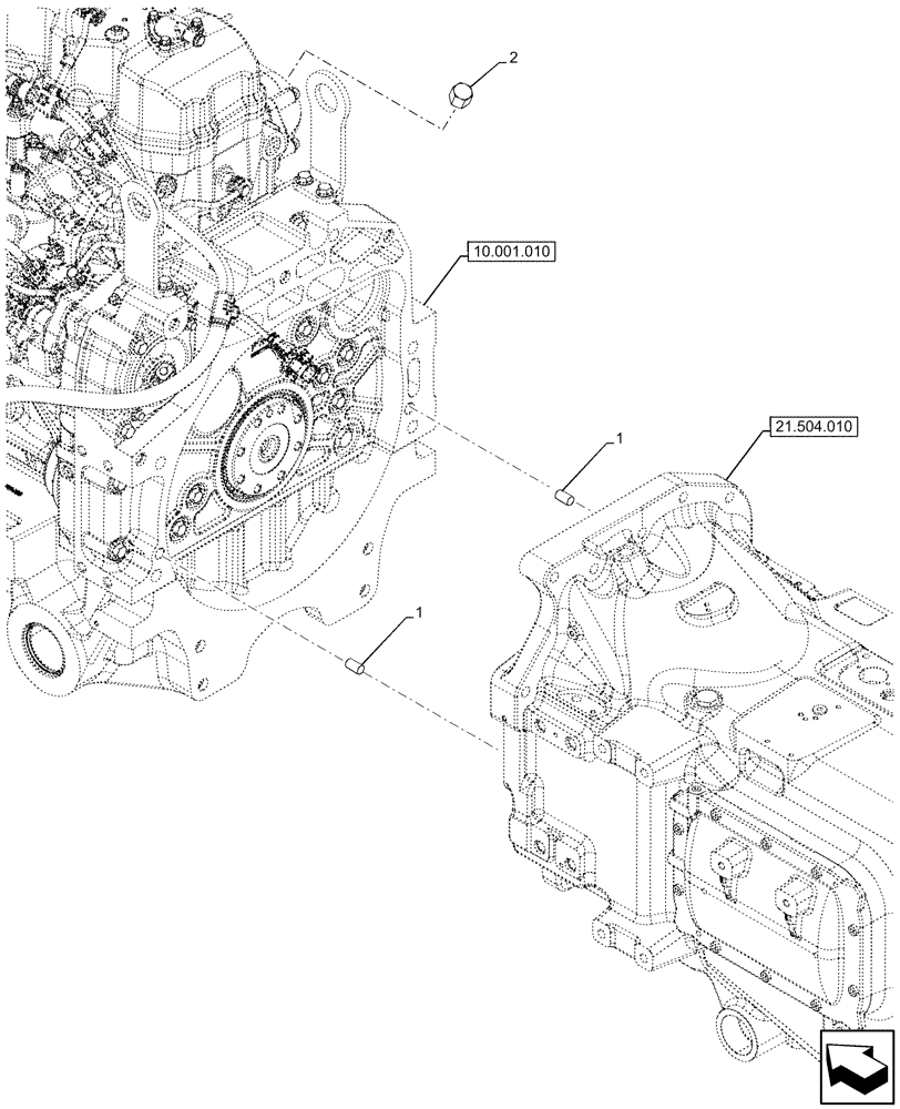 Схема запчастей Case IH OPTUM 270 CVT - (10.001.020) - VAR - 391130, 758000, 759041 - ENGINE, MOUNTING PARTS (10) - ENGINE