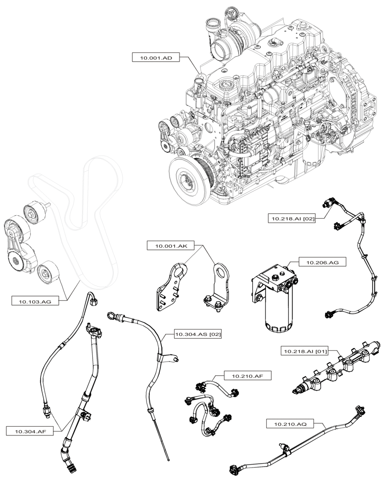 Схема запчастей Case IH F4HFP613A H001 - (00.000.10[02]) - PICTORIAL INDEX - ENGINE (00) - GENERAL & PICTORIAL INDEX