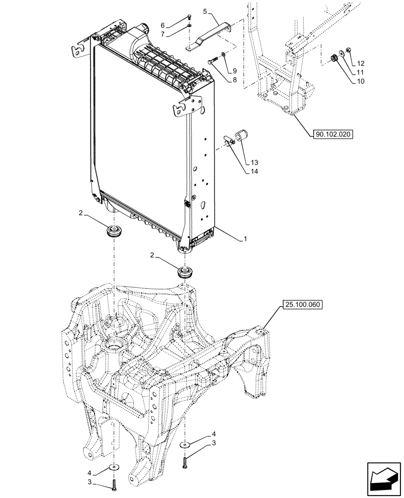 Схема запчастей Case IH OPTUM 270 CVT - (10.400.010) - VAR - 391130, 758000, 759041 - RADIATOR (10) - ENGINE