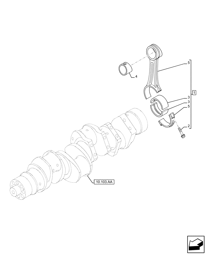 Схема запчастей Case IH FVAE2884X B200 - (10.105.AB) - CONNECTING ROD (10) - ENGINE