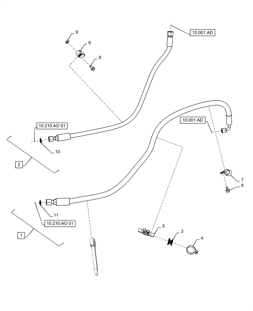 Схема запчастей Case IH 6140 - (10.210.AF) - FUEL LINE, ENGINE (10) - ENGINE