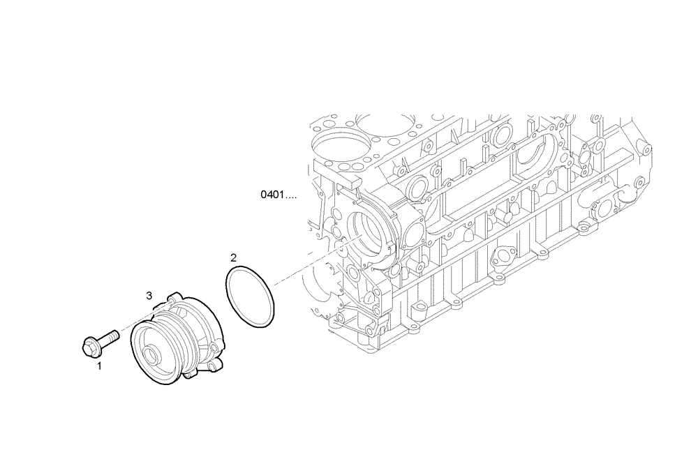 Схема запчастей Case IH F3AE0684K E905 - (3201.007) - WATER PUMP 