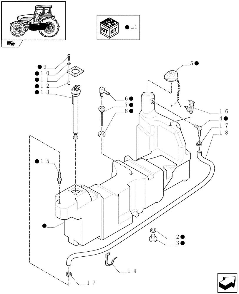 Схема запчастей Case IH FARMALL 85U - (1.14.0) - FUEL TANK AND RELATED PARTS (02) - ENGINE EQUIPMENT