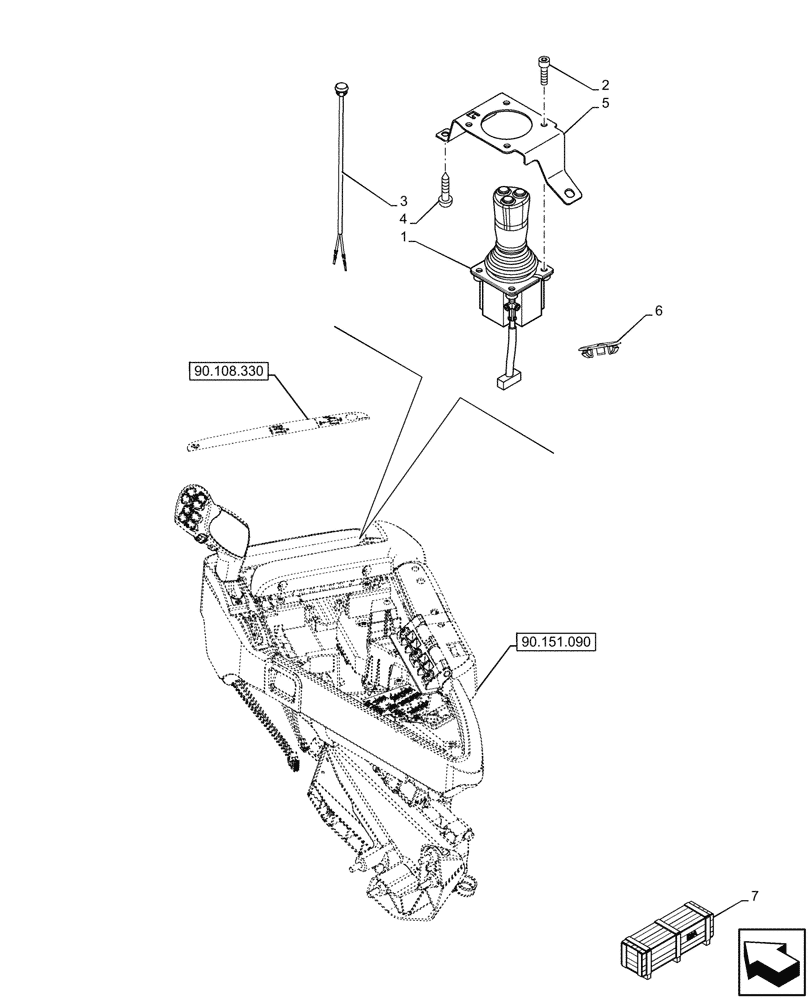 Схема запчастей Case IH OPTUM 270 CVT - (55.512.100) - VAR - 758068 - JOYSTICK (55) - ELECTRICAL SYSTEMS