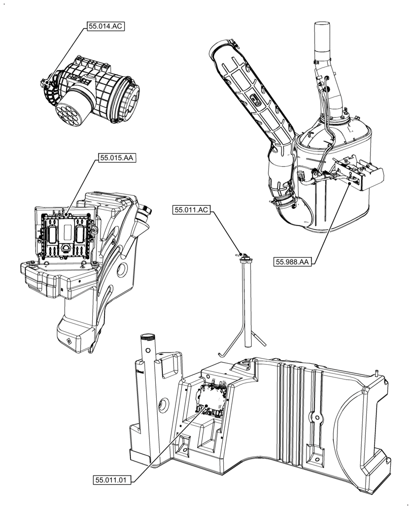 Схема запчастей Case IH FARMALL 120A - (00.000.55[02]) - PICTORIAL INDEX - ELECTRICAL SYSTEMS (00) - GENERAL & PICTORIAL INDEX